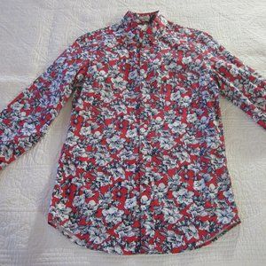 J. Crew Shirt S Slim Stretch Secret Wash in Morning Glory Print AG453